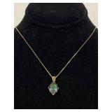 Sterling Silver Necklace with Multi-Colored Mystic Topaz Style Pendant