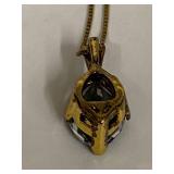 Sterling Silver Necklace with Multi-Colored Mystic Topaz Style Pendant