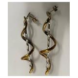 Spiral Sterling Silver and Gold-Tone Earrings