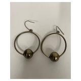 Vintage Sterling Silver Dangle Hoop Earrings