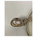 Sterling Silver Necklace with Carved Buddha Mother of Pearl Pendant