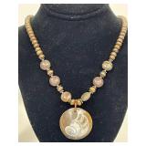 Sterling Silver Necklace with Fossil Pendant