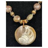 Sterling Silver Necklace with Fossil Pendant