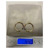 Sterling Silver 925 Mixed Metal Hoop Earrings