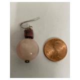 Sterling Silver Pink Stone Earrings