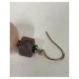 Sterling Silver Pink Stone Earrings