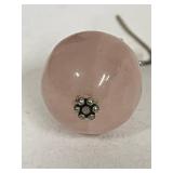 Sterling Silver Pink Stone Earrings