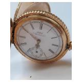 American Waltham Pocket Watch Gold Filled Engraved Antique - Ticking, No Guarantee to Keep Time