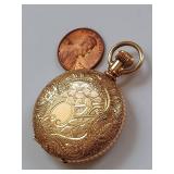 American Waltham Pocket Watch Gold Filled Engraved Antique - Ticking, No Guarantee to Keep Time