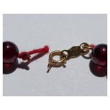 Garnet Bead Necklace with 14K Gold Clasp - Elegant