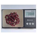 Garnet Bead Necklace with 14K Gold Clasp - Elegant