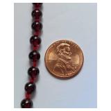 Garnet Bead Necklace with 14K Gold Clasp - Elegant