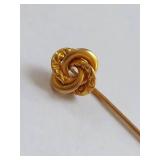 Vintage 14k Gold Knot Design Stick Pin