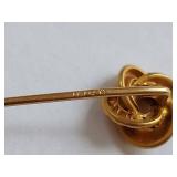 Vintage 14k Gold Knot Design Stick Pin