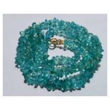 18k Gold and Apatite Bead Necklace