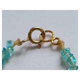 18k Gold and Apatite Bead Necklace