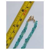 18k Gold and Apatite Bead Necklace