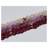 14k Gold Clasp, Bead and Multi Color Gemstone Beaded Necklace