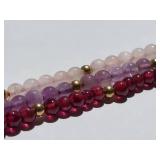 14k Gold Clasp, Bead and Multi Color Gemstone Beaded Necklace