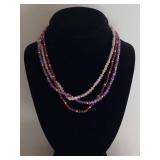 14k Gold Clasp, Bead and Multi Color Gemstone Beaded Necklace