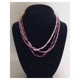 14k Gold Clasp, Bead and Multi Color Gemstone Beaded Necklace