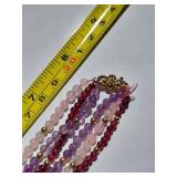 14k Gold Clasp, Bead and Multi Color Gemstone Beaded Necklace