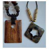 Bohemian Necklace Lot Wood Shell Bead Handcrafted