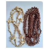 Bohemian Necklace Lot Wood Shell Bead Handcrafted