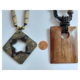 Bohemian Necklace Lot Wood Shell Bead Handcrafted
