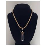 Sterling Silver Necklace with Crystal Pendant