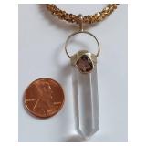Sterling Silver Necklace with Crystal Pendant