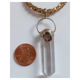 Sterling Silver Necklace with Crystal Pendant