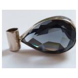 Teardrop Iolite Pendant in Sterling Silver