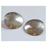 Sterling Silver Floral Cutout Clip-On Earrings