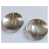 Sterling Silver Floral Cutout Clip-On Earrings