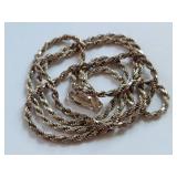 Sterling Silver Rope Necklace 28 Inches