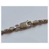 Sterling Silver Rope Necklace 28 Inches