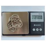 Sterling Silver Rope Necklace 28 Inches