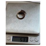 Sterling Silver Ring with Purple Gemstones