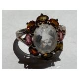 Vintage Sterling Silver Multi-Stone Ring