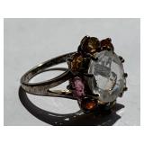 Vintage Sterling Silver Multi-Stone Ring