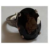 Vintage Sterling Silver Smoky Quartz Ring