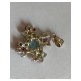 Maltese Cross Sterling Silver Multi-Color Gemstone Pendant