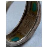 Sterling Silver Inlay Ring - 925 Marked