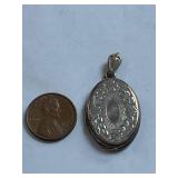 Vintage Sterling Silver Floral Locket Pendant