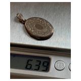 Vintage Sterling Silver Floral Locket Pendant