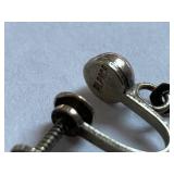 Vintage Sterling Silver Turquoise Earrings Screw-back - Backs Are Alpaca