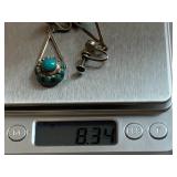 Vintage Sterling Silver Turquoise Earrings Screw-back - Backs Are Alpaca