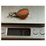 Sterling Silver, Diamond and Rose Quartz Pendant