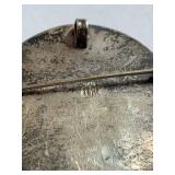 Vintage Sterling Silver Abalone Inlay Brooch